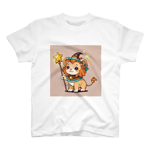 魔法の杖を持ったかわいいライオン スタンダードTシャツ