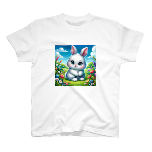 もふもふうさぎ Regular Fit T-Shirt