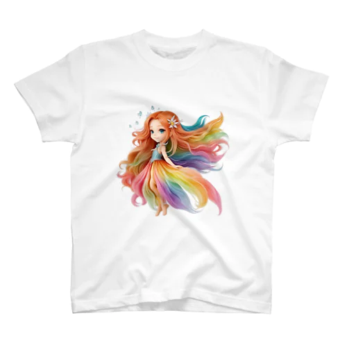 Girl Dancing in the Colorful Breeze スタンダードTシャツ