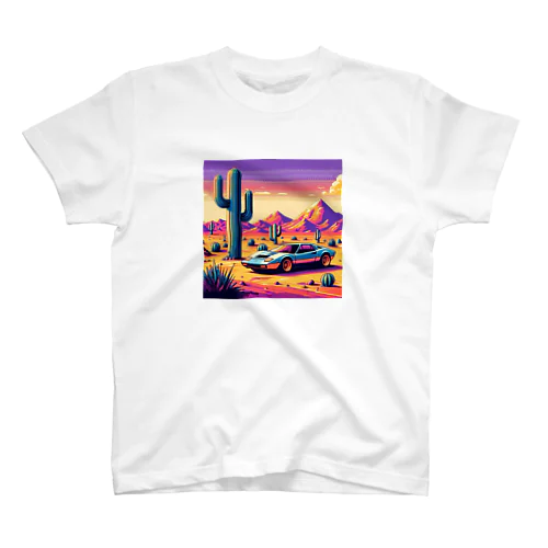 車　レトロ　スポーツカー　サボテン スタンダードTシャツ