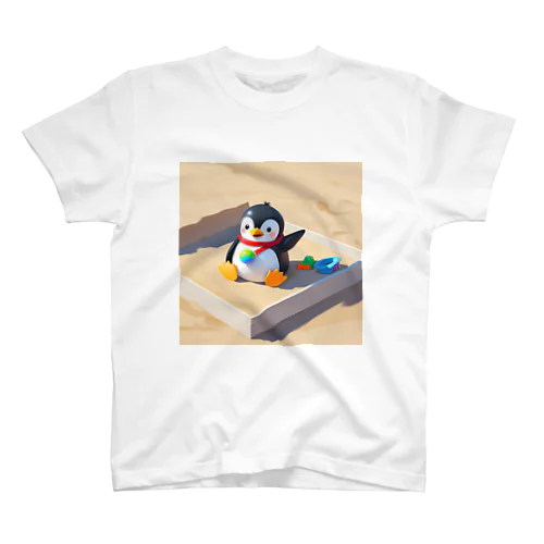 かわいいペンギンとおもちゃのサンドボックス スタンダードTシャツ