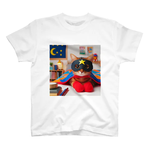 ネコ仮面ニャンダーBlackの「おやすみ～」 スタンダードTシャツ