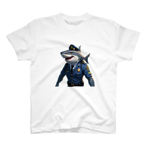 海の守護者：クールな警察鮫 スタンダードTシャツ