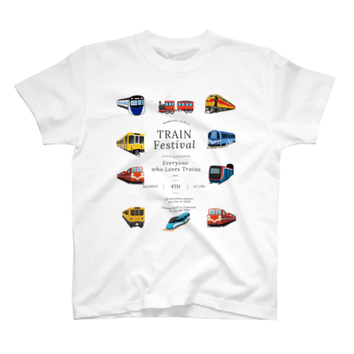 トレインフェスティバル（電車Tシャツ）淡色系ver. スタンダードTシャツ