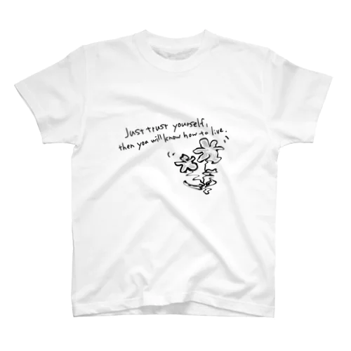 英文とぐにゃぐにゃお花 スタンダードTシャツ