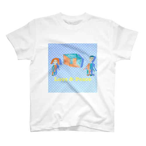 Love & Peace ブルードット Regular Fit T-Shirt
