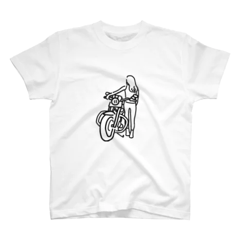バイク女子と愛車 スタンダードTシャツ