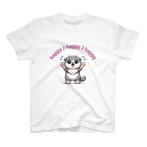 ハッピーな猫 スタンダードTシャツ