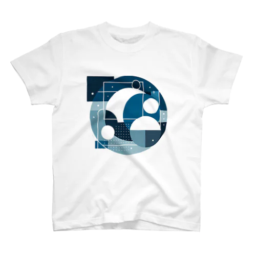 青と白の抽象画 Regular Fit T-Shirt