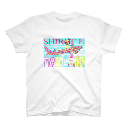 TAKE OFF SHIROTAE SPECIAL DOTART🛫🗼💝🤍🩵 Regular Fit T-Shirt