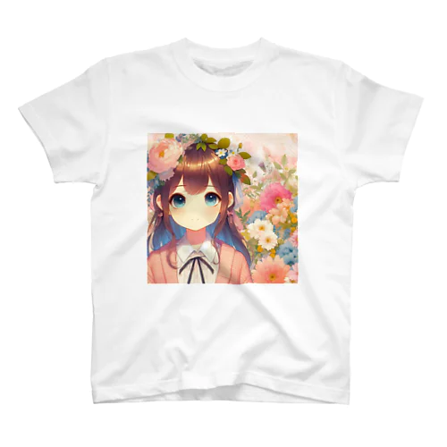 可愛い女の子とお花10 スタンダードTシャツ