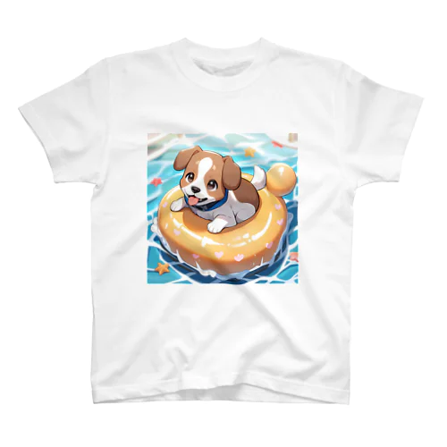 海水浴してるワンコちゃん スタンダードTシャツ