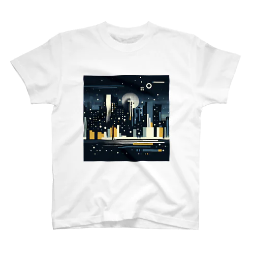 都会の夜景の抽象画 Regular Fit T-Shirt