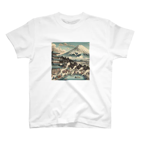 Japan Mt. Fuji Sento Bathhouse Beautiful scenery Regular Fit T-Shirt