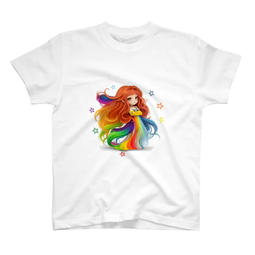 Rainbow Hair Cutie Regular Fit T-Shirt