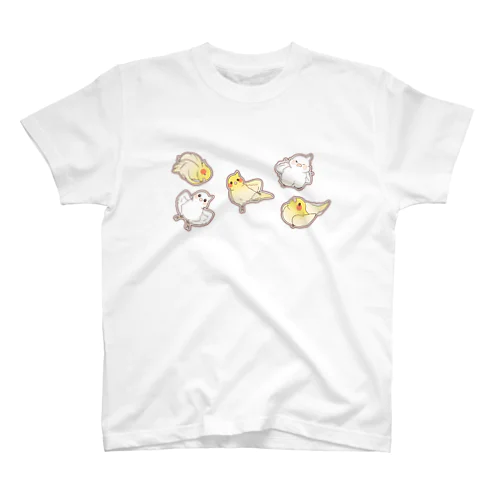 オカメインコまみれ(ルチノー・アルビノ) スタンダードTシャツ