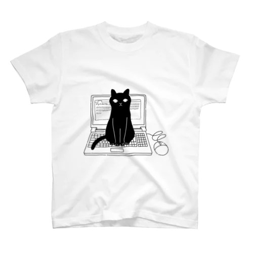 かまって猫・ブラック Regular Fit T-Shirt