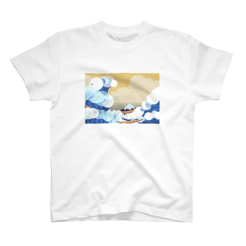 富嶽三十六景 神奈川沖浪裏-Remix Regular Fit T-Shirt