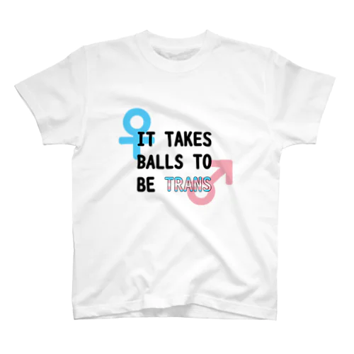 「It Takes Balls to be Trans」 Regular Fit T-Shirt