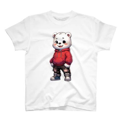 パーカーを着たシロクマ少年 スタンダードTシャツ