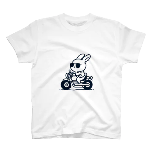 バイクに乗ったうさぎ スタンダードTシャツ