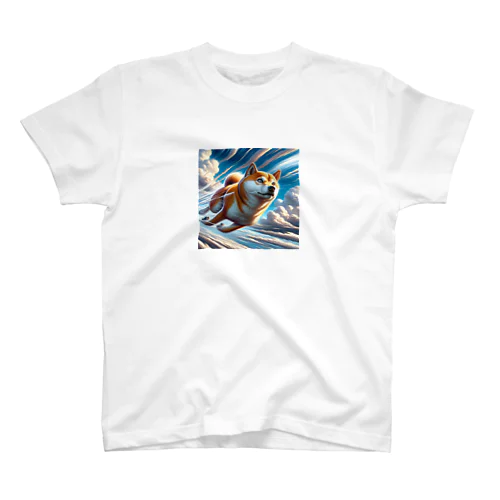 空を飛ぶ柴犬 スタンダードTシャツ