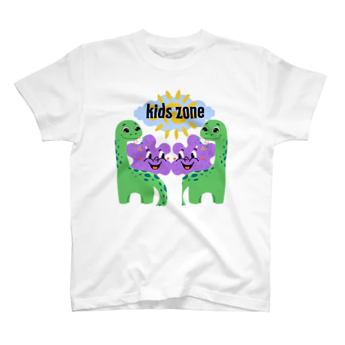 Kids zoneシリーズ「恐竜と入道雲」 Regular Fit T-Shirt