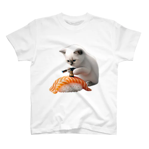 【炙りサーモン】寿司職人猫🐱 Regular Fit T-Shirt