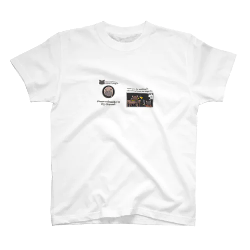 Charcoal Cat Game Cafe - Youtube Ch Endcard Regular Fit T-Shirt