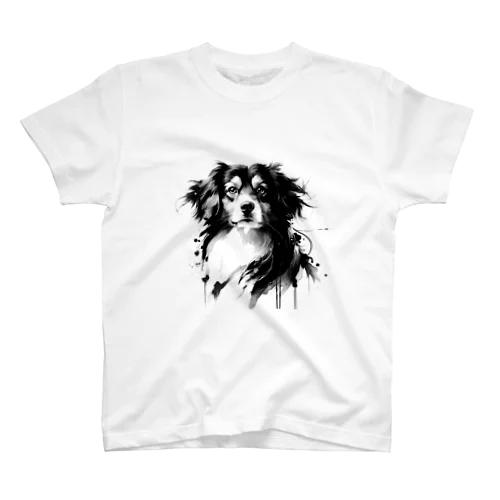 水墨画の犬（コーイケルホンディエ） Regular Fit T-Shirt