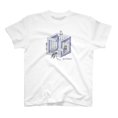 立方体錯視T（パープル） Regular Fit T-Shirt