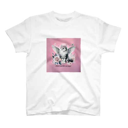 猫の天使 薔薇(ピンク) スタンダードTシャツ