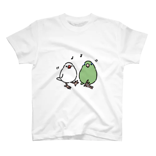 文鳥とマメルリハインコ スタンダードTシャツ