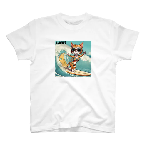 SURFING猫（女の子バージョン） スタンダードTシャツ