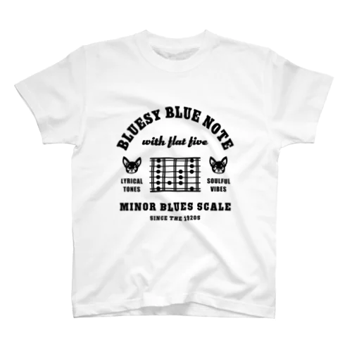 ギタースケール　MINOR BLUES SCALE（黒線） スタンダードTシャツ