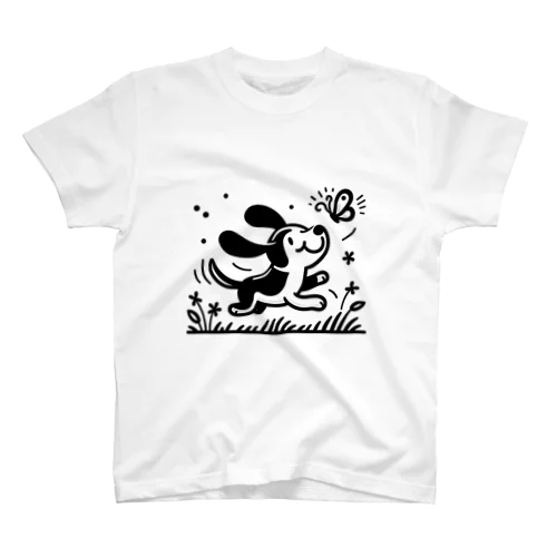 お散歩黒犬 スタンダードTシャツ