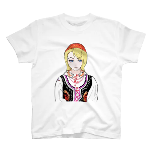 民族衣装の女（Polish woman in national costume） スタンダードTシャツ