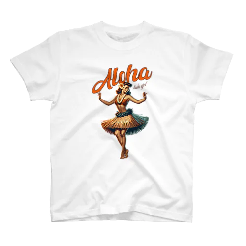 ビンテージアロハフラガール Vintage Aloha Hula Gril in Hawaii Regular Fit T-Shirt