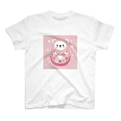 クマのマトリョーシカ（ピンク） Regular Fit T-Shirt