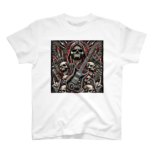 "Metal Mayhem: Skulls and Strings" スタンダードTシャツ