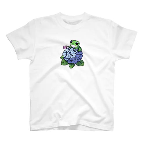 あじさいの花と🐸カエル君 Regular Fit T-Shirt