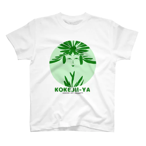 KOKEJII-YA Symbolic face:GREEN TEA Regular Fit T-Shirt