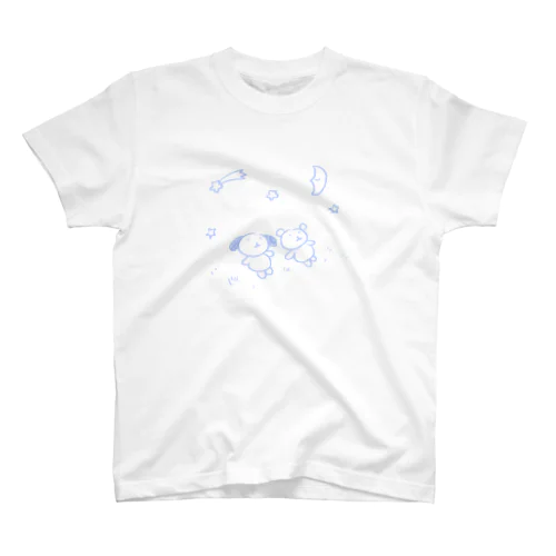 星空を眺める犬とくま Regular Fit T-Shirt