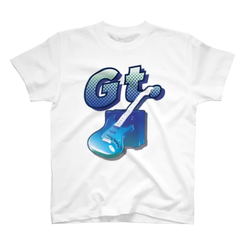 ギターとアンプ（青：背中デザインあり） Regular Fit T-Shirt
