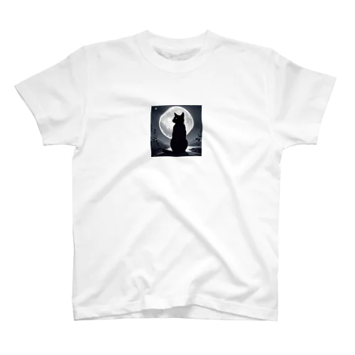 月夜の黒猫 Regular Fit T-Shirt