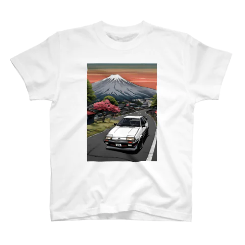 白いスポーツカーと日本の風景2 スタンダードTシャツ