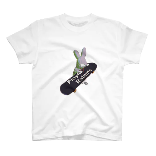 Playful Rabbits ピンク Regular Fit T-Shirt