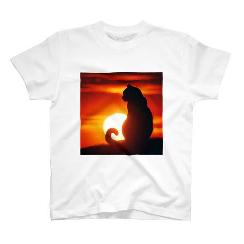 夕日と猫 Regular Fit T-Shirt