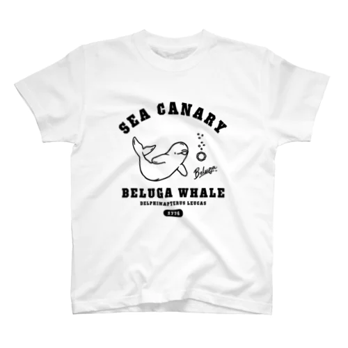 SEA CANARY ベルーガ（シロイルカ）BK Regular Fit T-Shirt