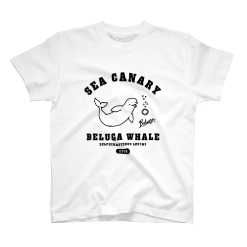 SEA CANARY ベルーガ（シロイルカ）BK Regular Fit T-Shirt